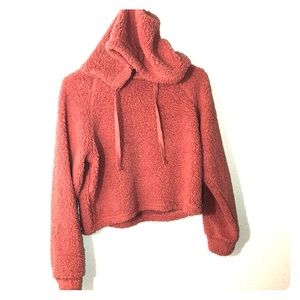 FORVER 21 - Cropped Sherpa Hoodie